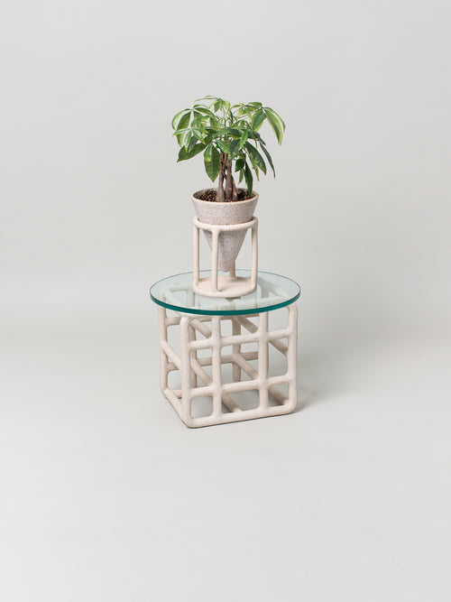 Coffer Accent Table Short, Sand