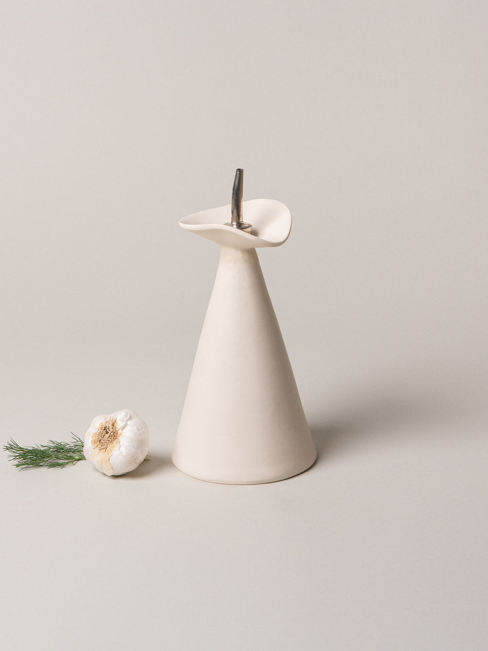 Flora Oil Cruet, Alabaster / Ivory