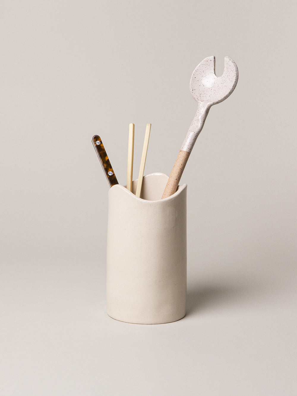 Swell Utensil Holder, Ivory