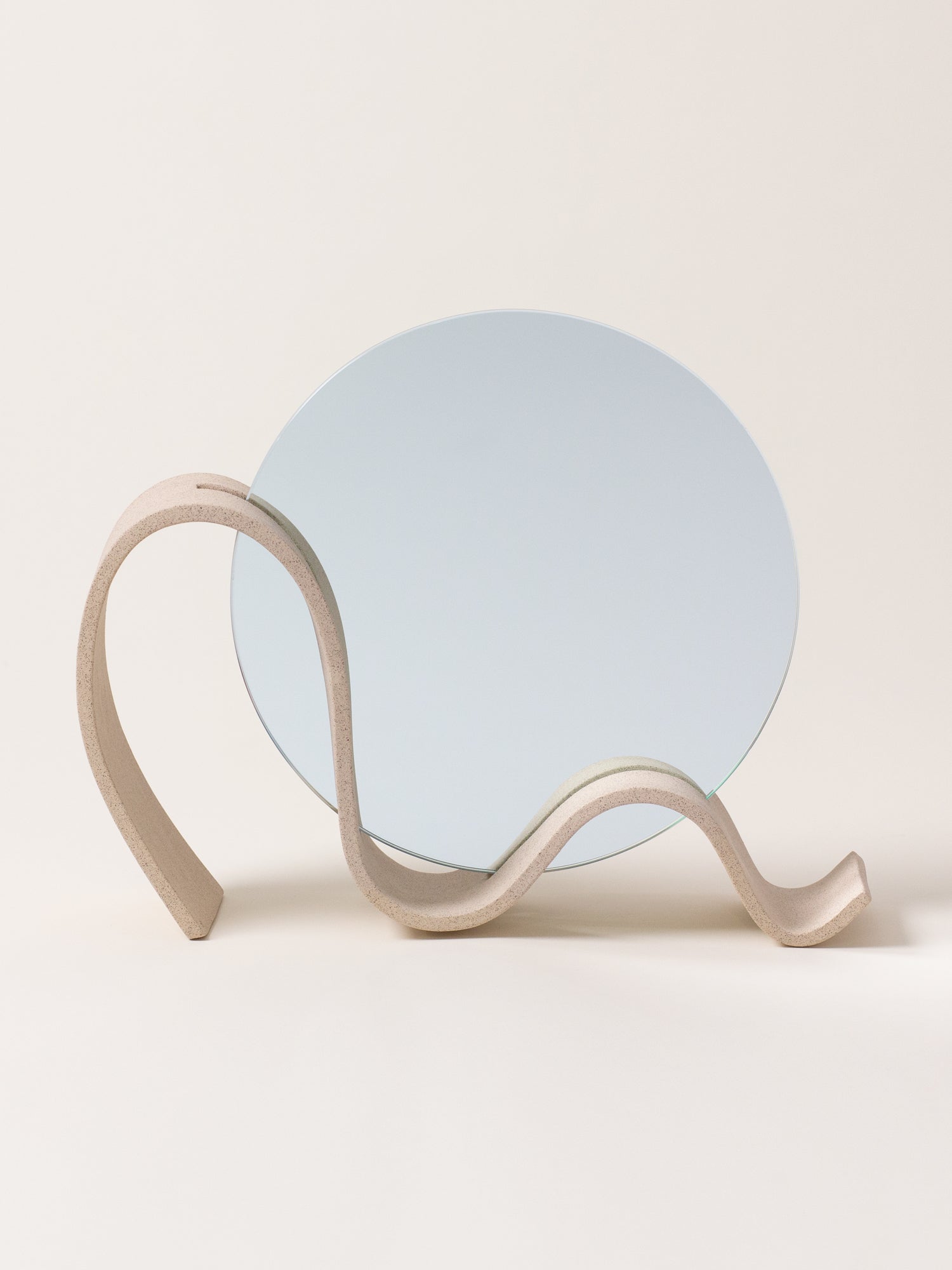Wavee Table Mirror, Sand