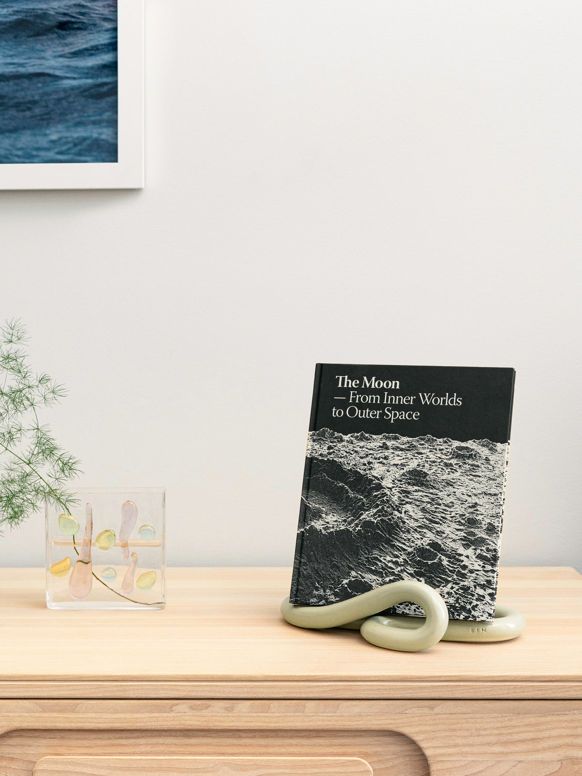 Lumbra Book Stand, Pale Fiberglass Green