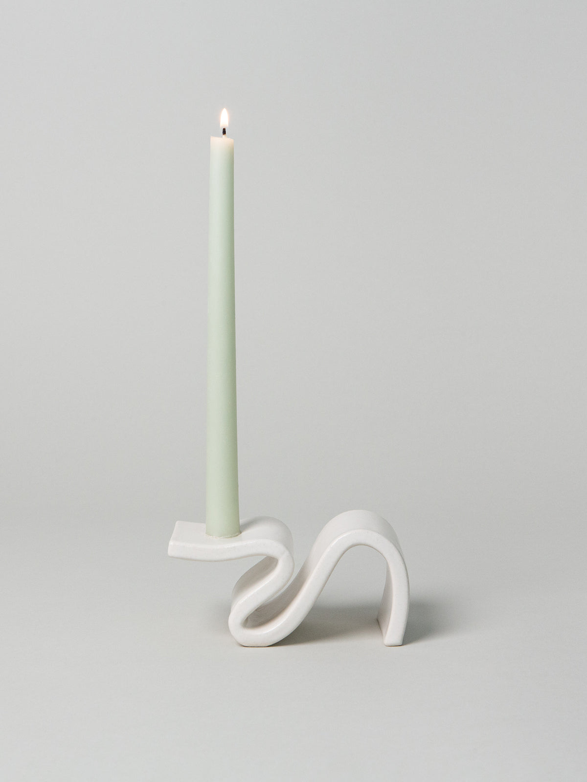 Wei Candlestick + Candles Set, Cream