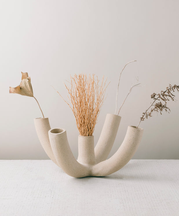 Doline Vase, Sand / Terracotta