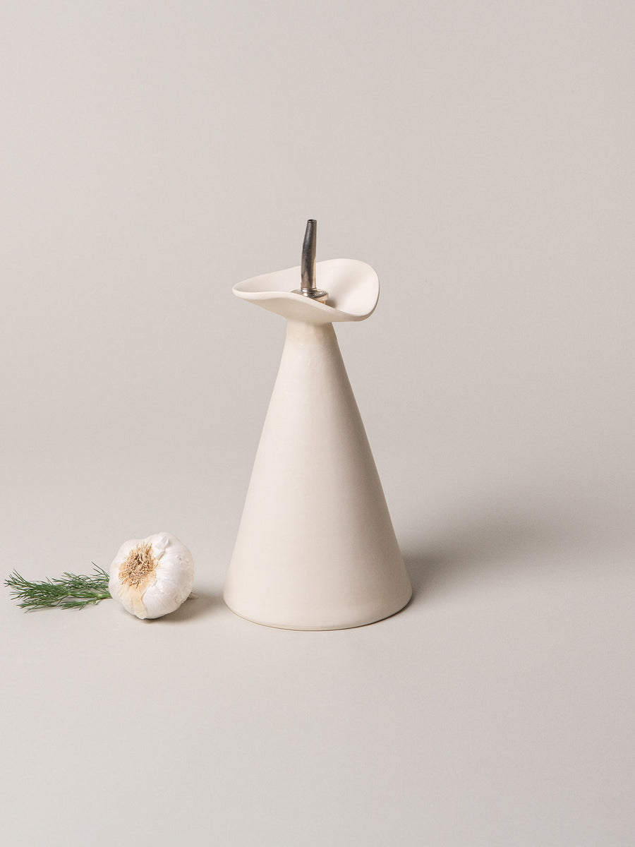 Flora Oil Cruet, Alabaster / Ivory