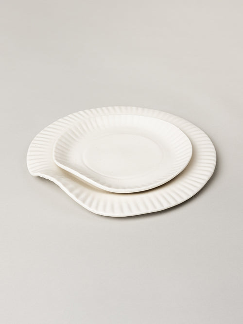 *OOPS* Porcelain Paper Plate, White