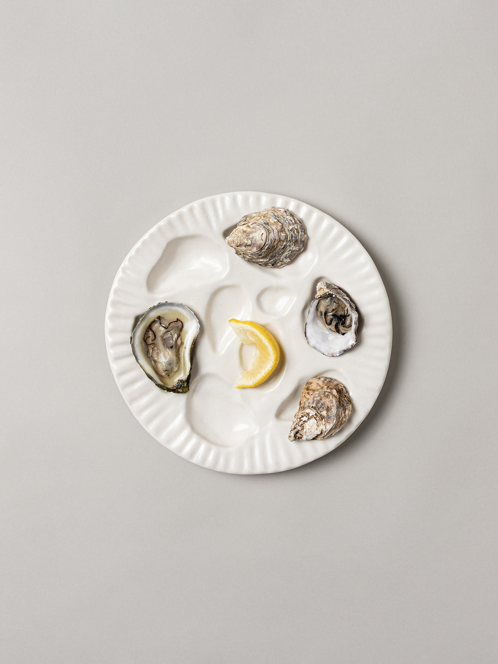 Porcelain Oyster Plate, White