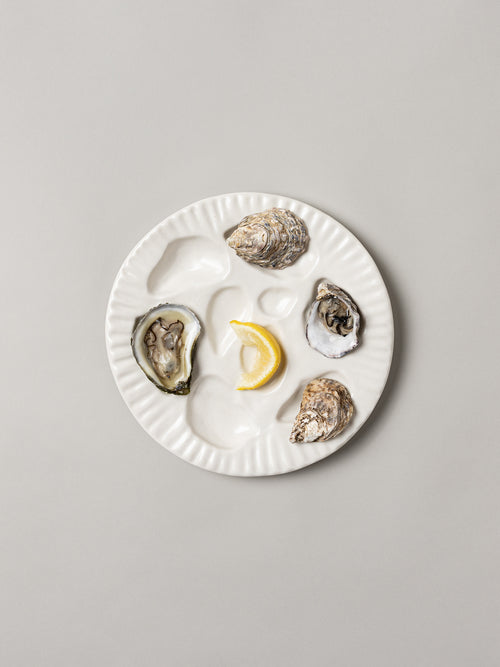 Porcelain Oyster Plate, White