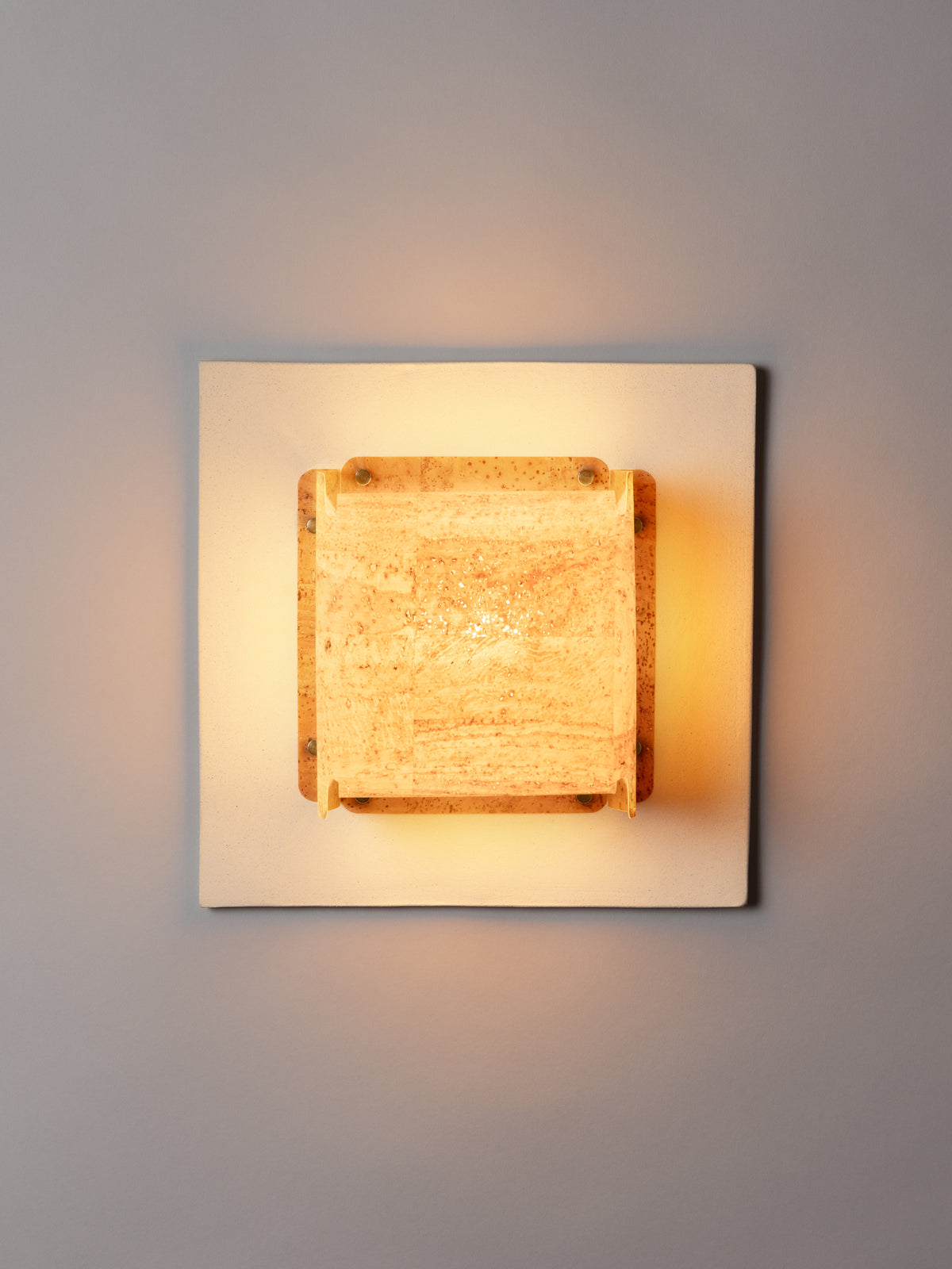 Field Square Sconce, Bone