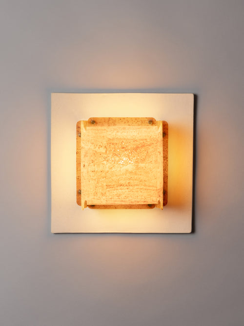 Field Square Sconce, Bone