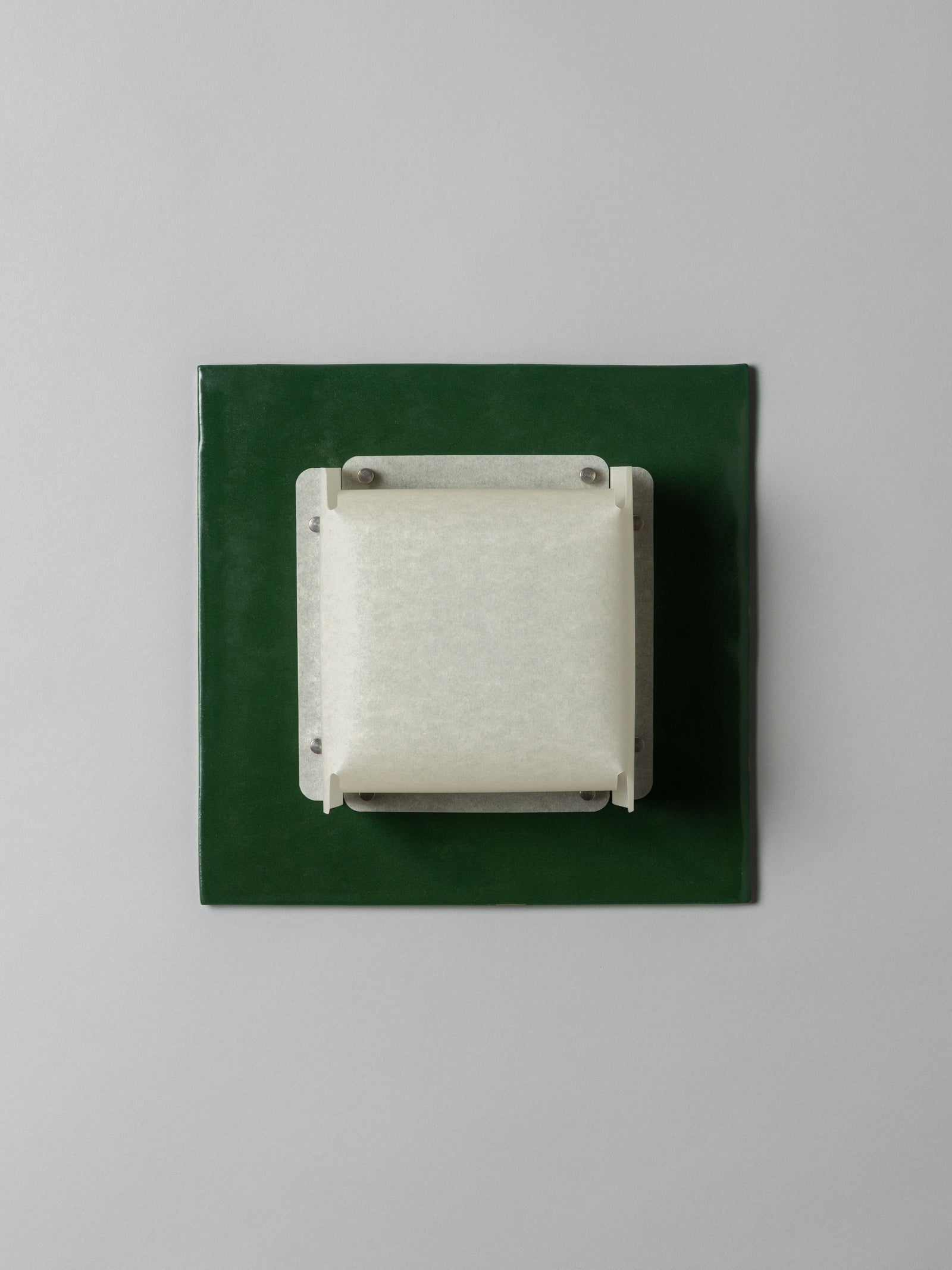 Field Square Sconce, Chrome Green