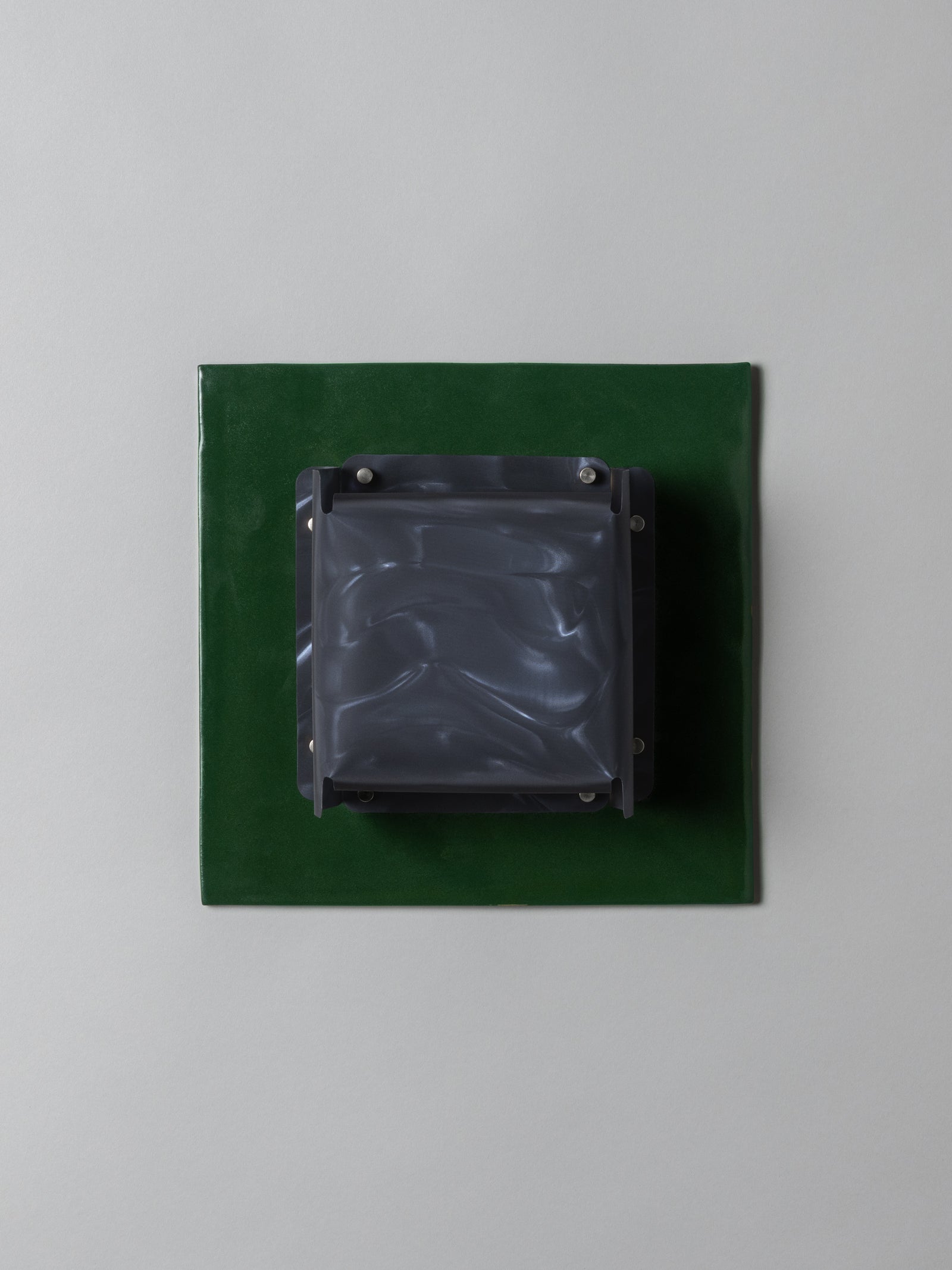 Field Square Sconce, Chrome Green