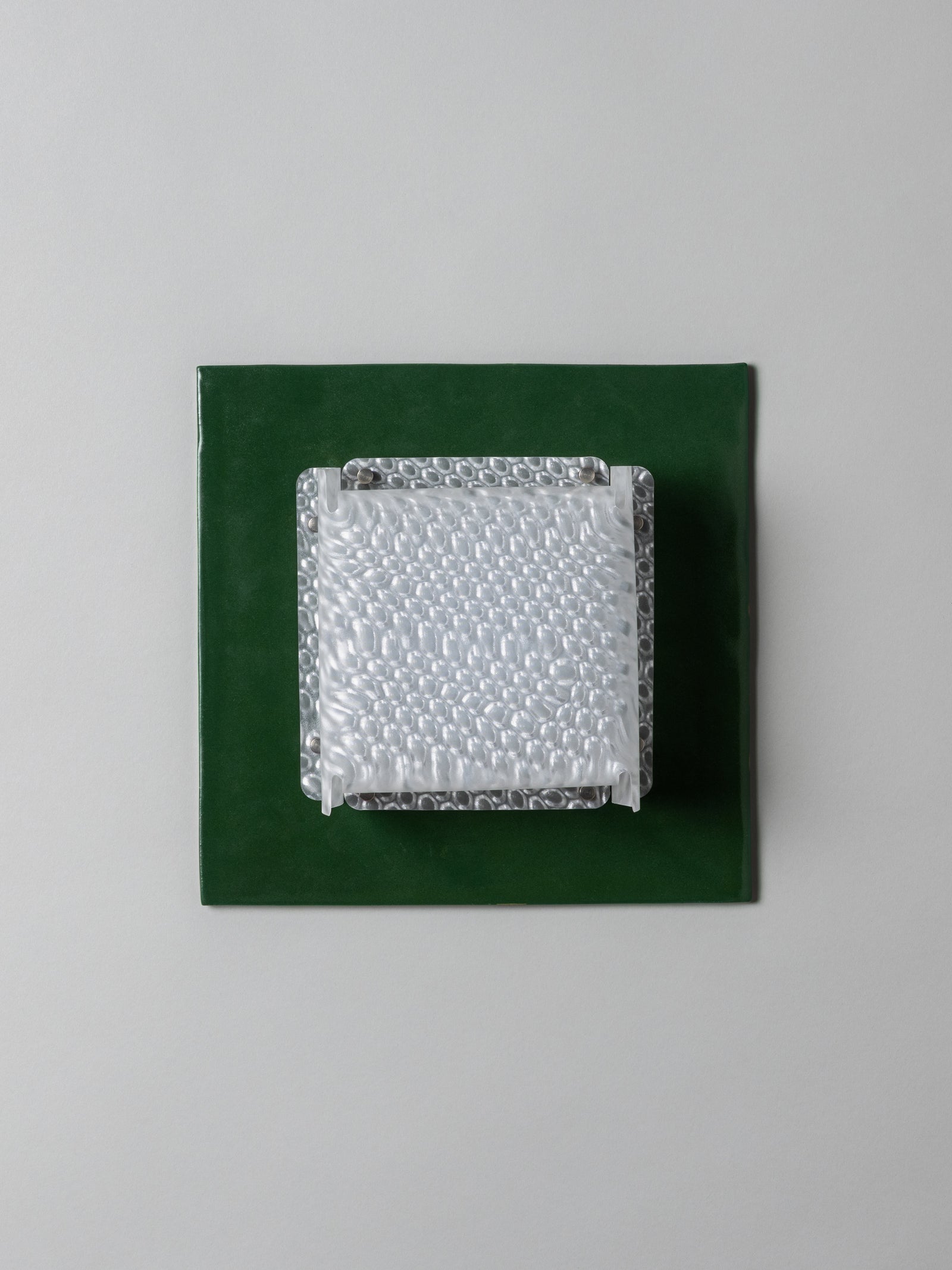 Field Square Sconce, Chrome Green