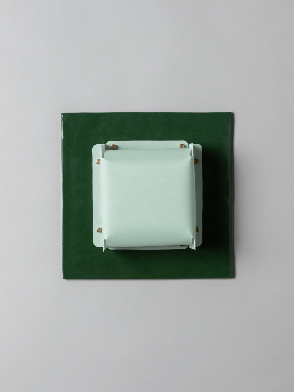 Field Square Sconce, Chrome Green