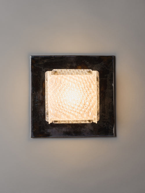 Field Square Sconce, Obsidian