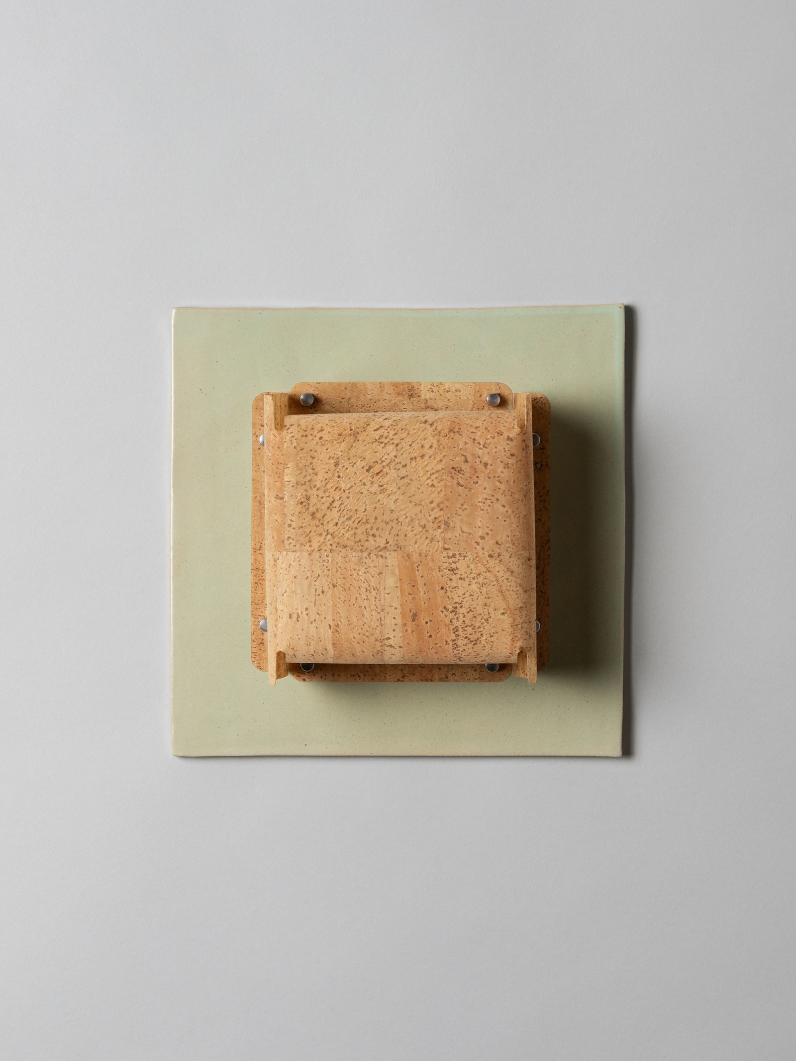 Field Square Sconce, Pale Fiberglass Green