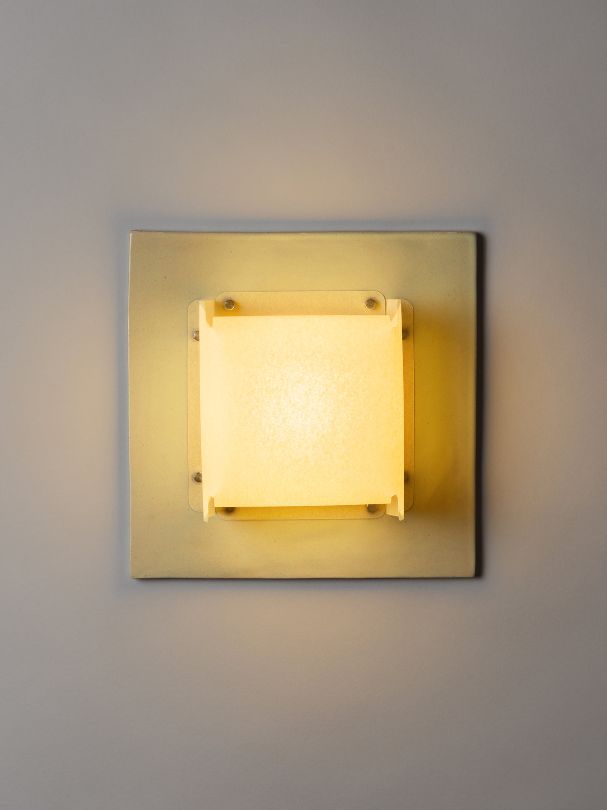 Field Square Sconce, Pale Fiberglass Green