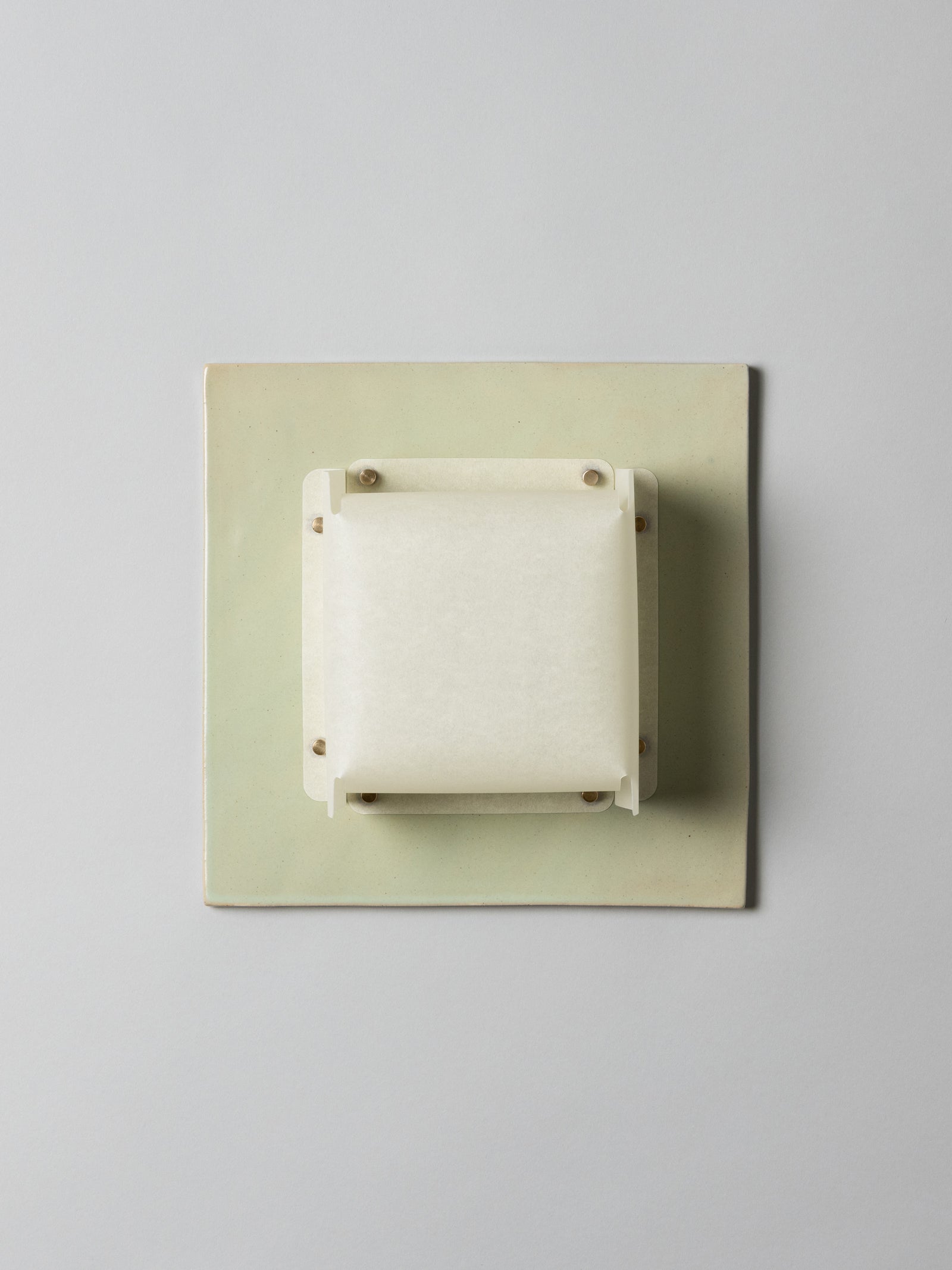 Field Square Sconce, Pale Fiberglass Green