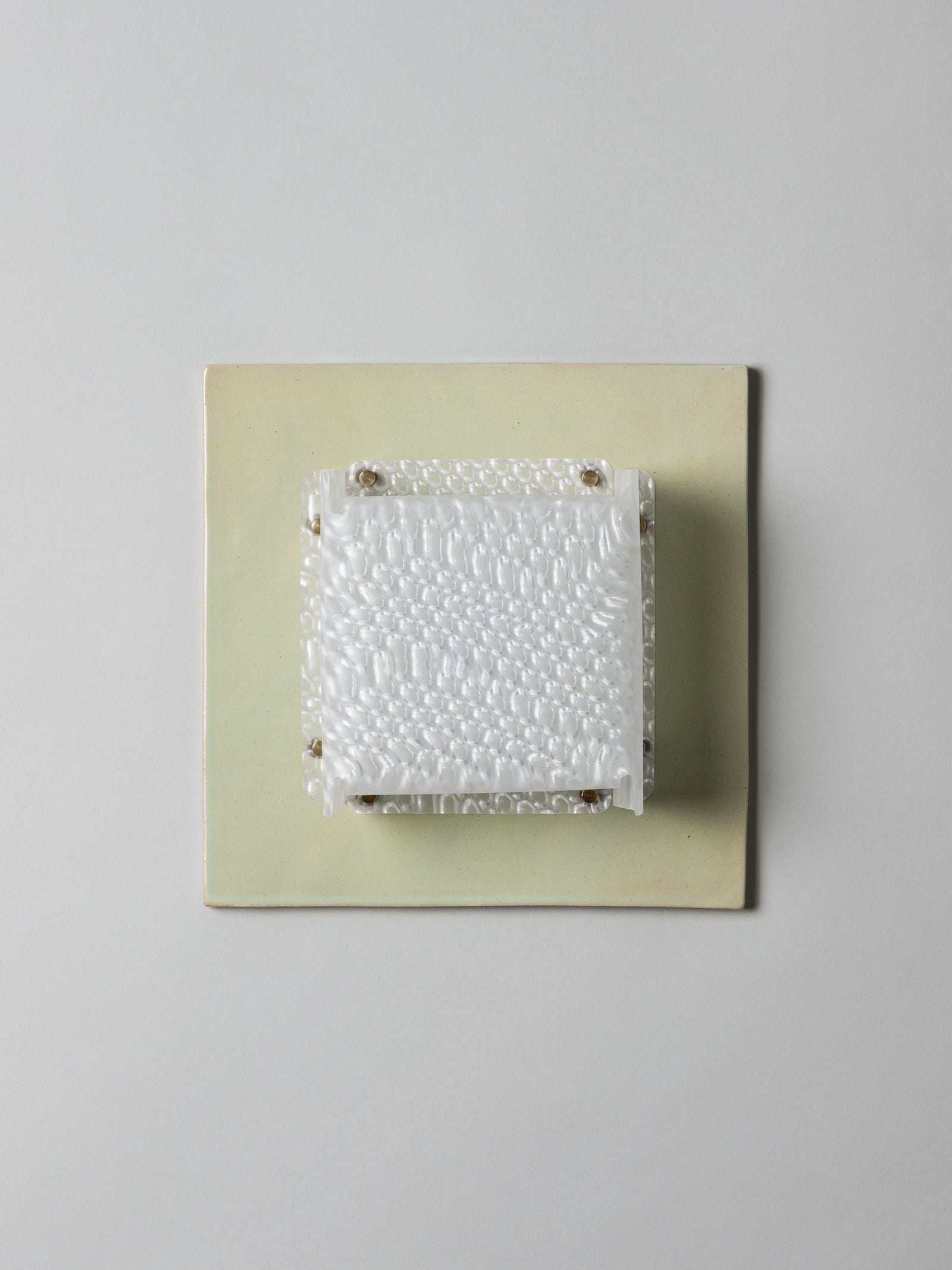Field Square Sconce, Pale Fiberglass Green