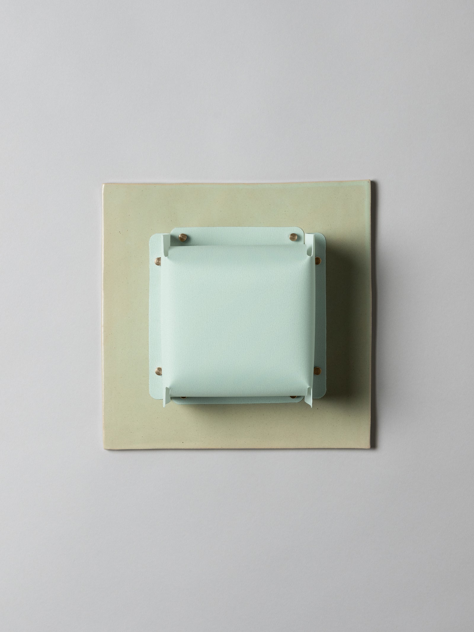 Field Square Sconce, Pale Fiberglass Green