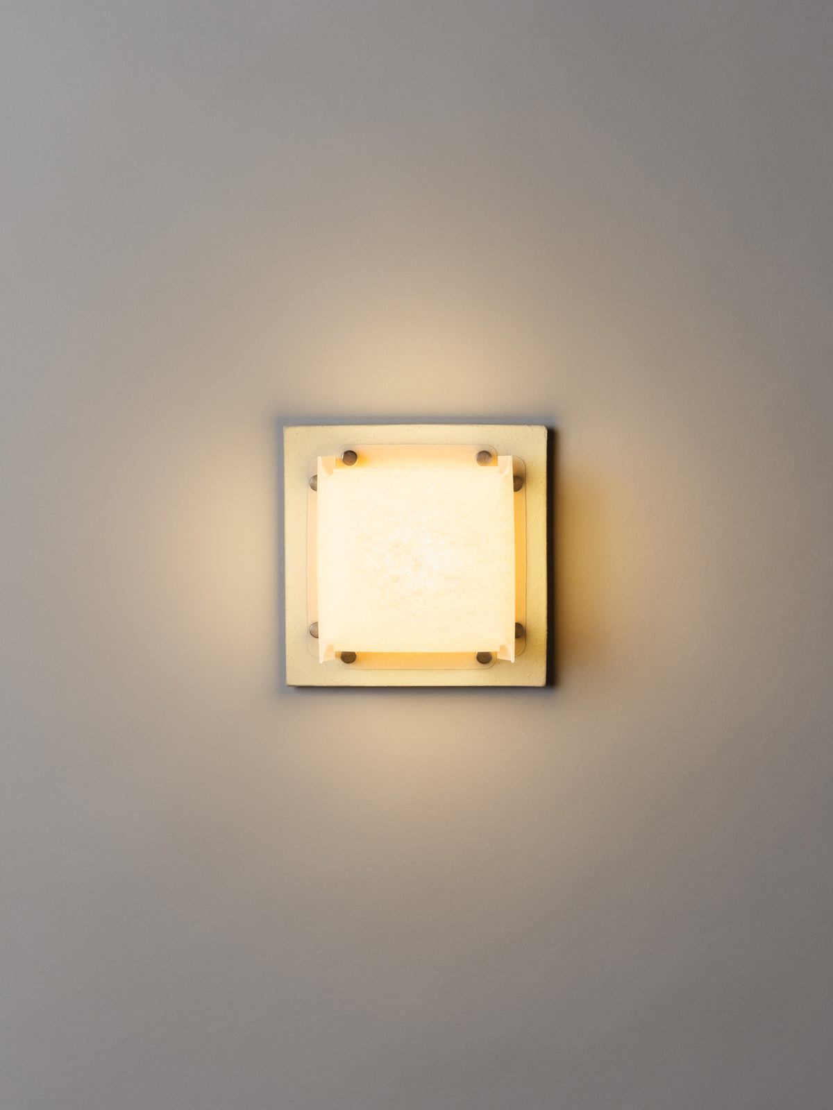 Field Square Mini Sconce, Bone