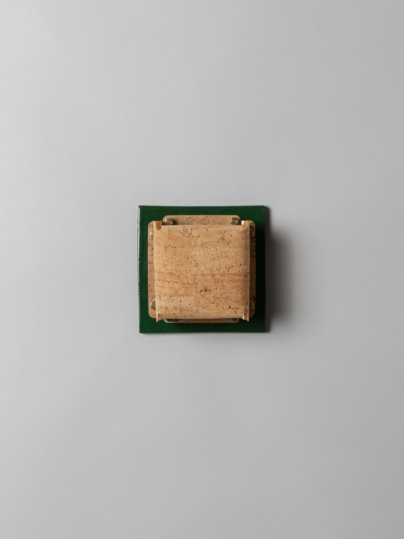Field Square Mini Sconce, Chrome Green