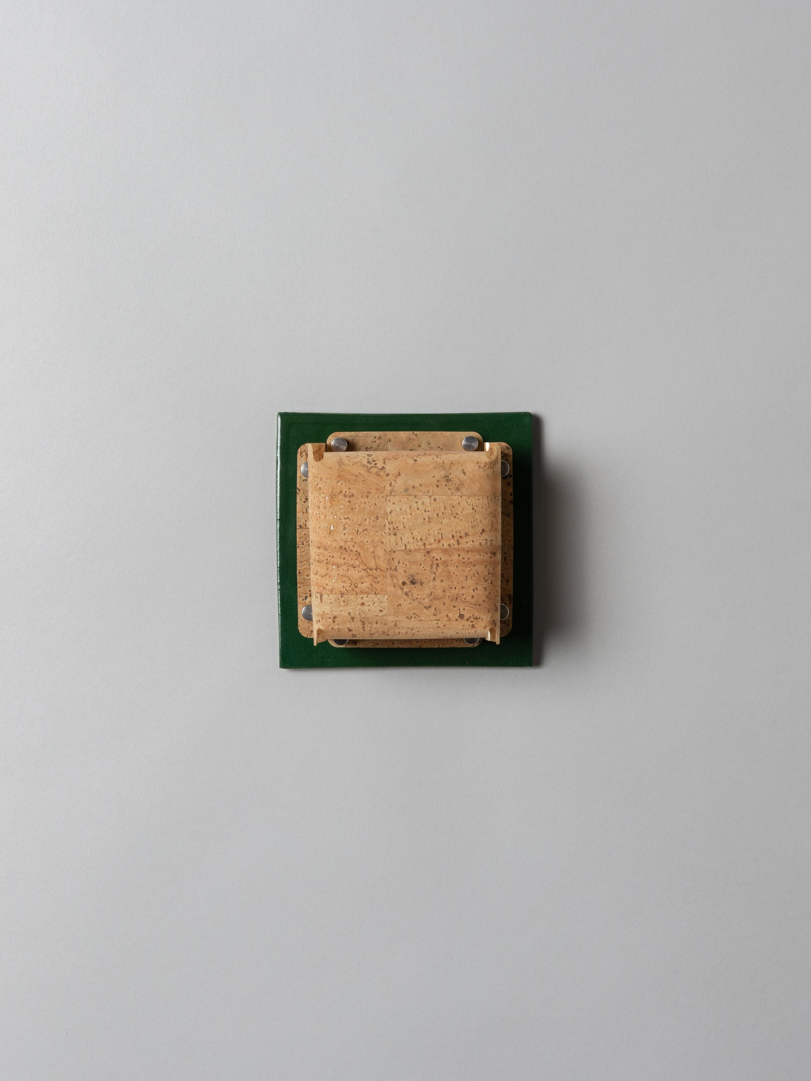 Field Square Mini Sconce, Chrome Green