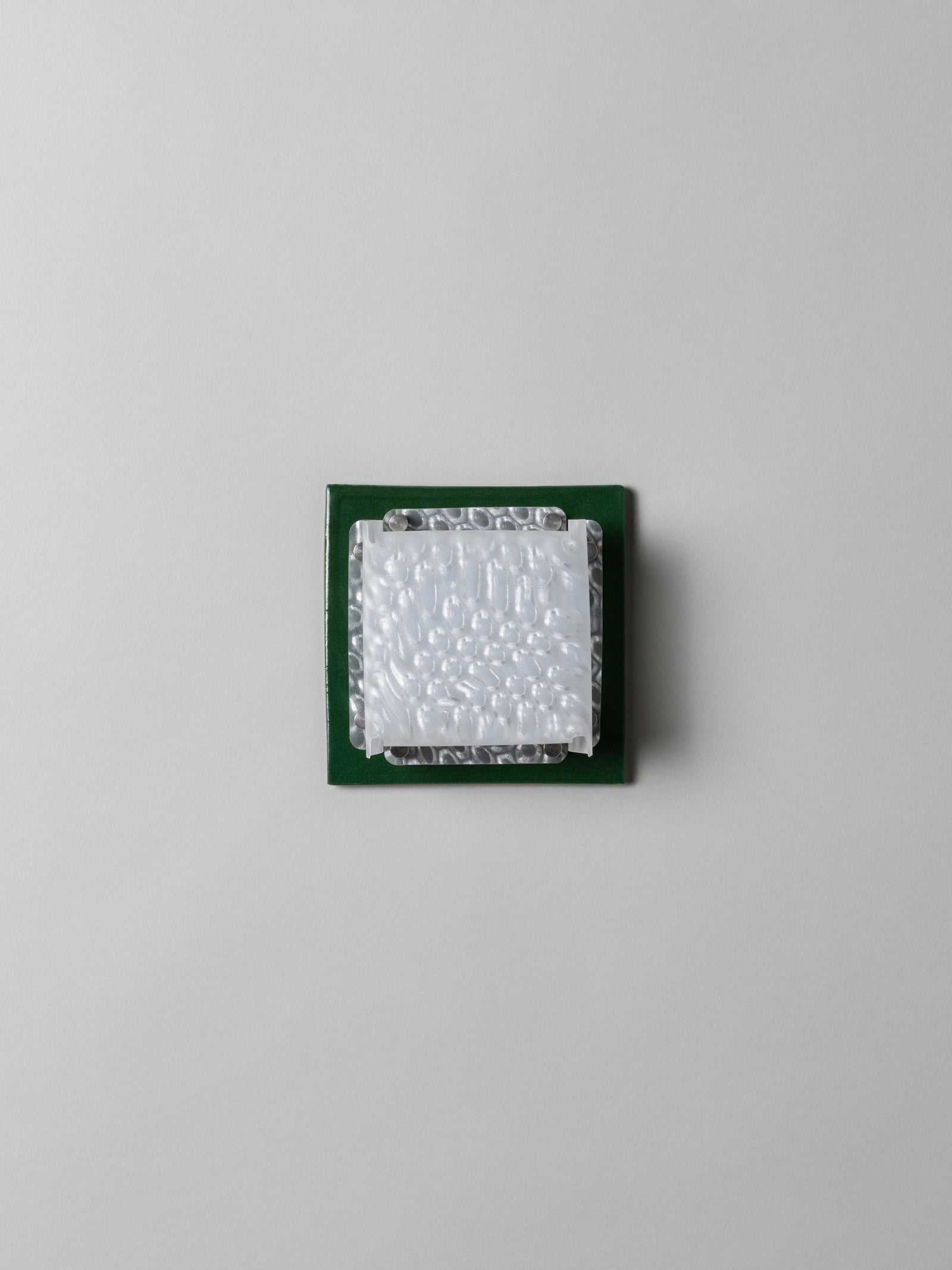 Field Square Mini Sconce, Chrome Green