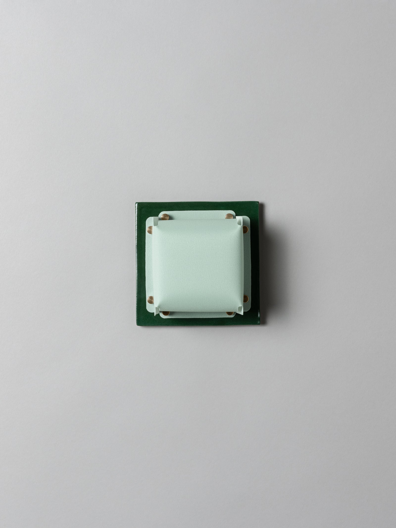 Field Square Mini Sconce, Chrome Green
