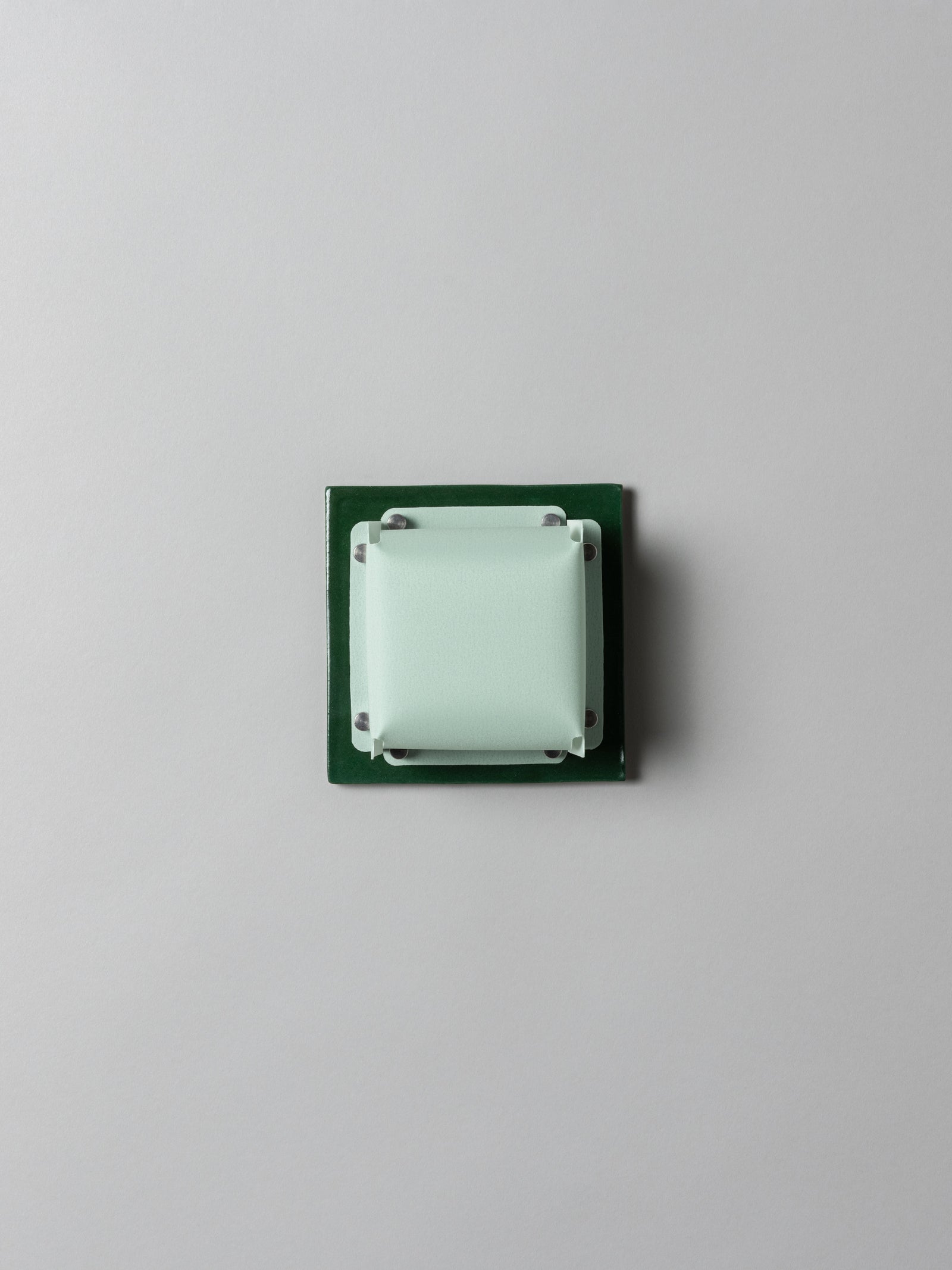 Field Square Mini Sconce, Chrome Green