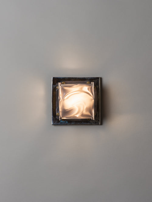 Field Square Mini Sconce, Obsidian