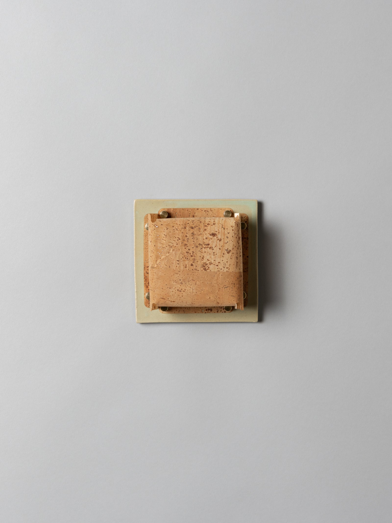 Field Square Mini Sconce, Pale Fiberglass Green