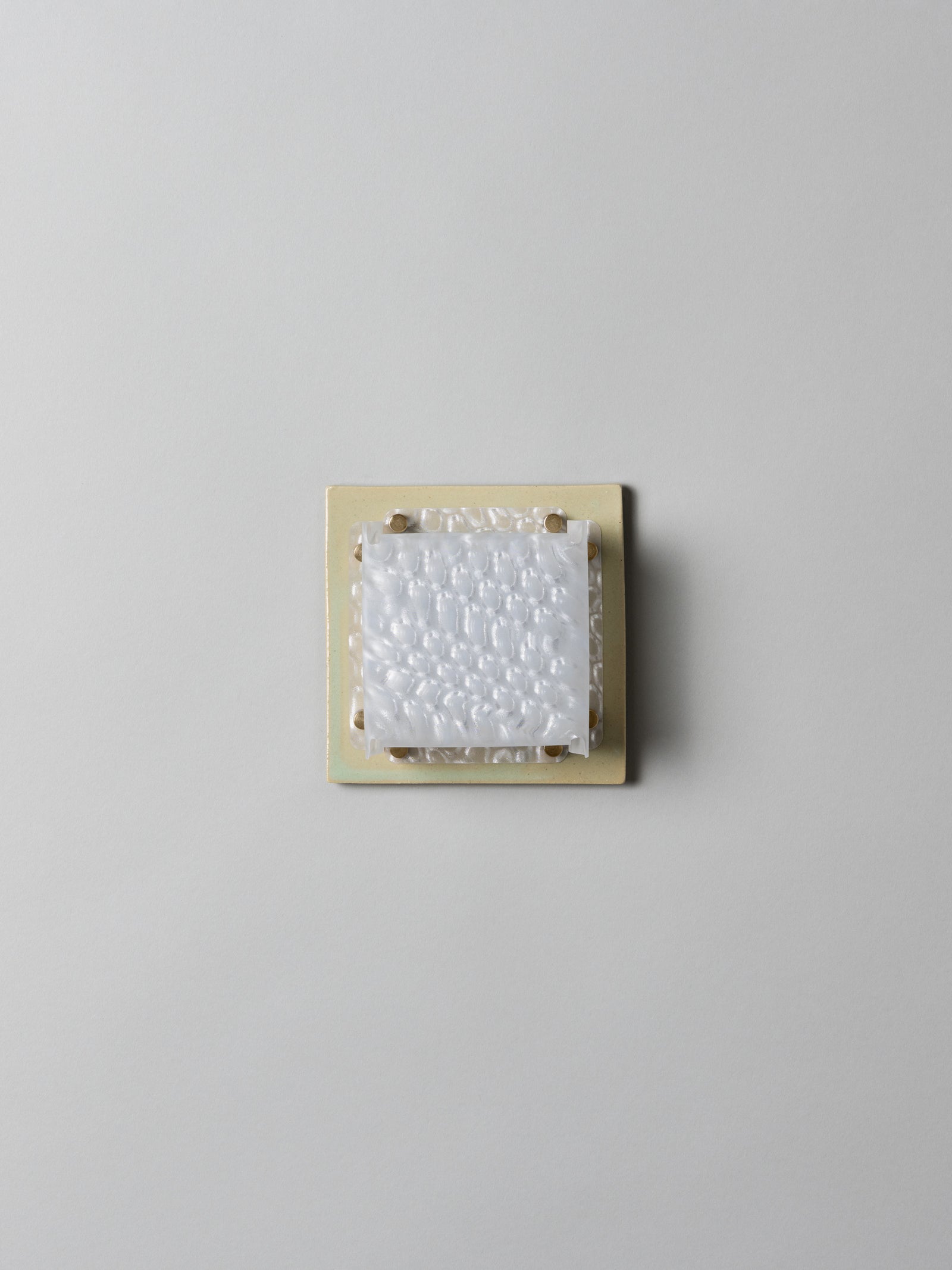 Field Square Mini Sconce, Pale Fiberglass Green