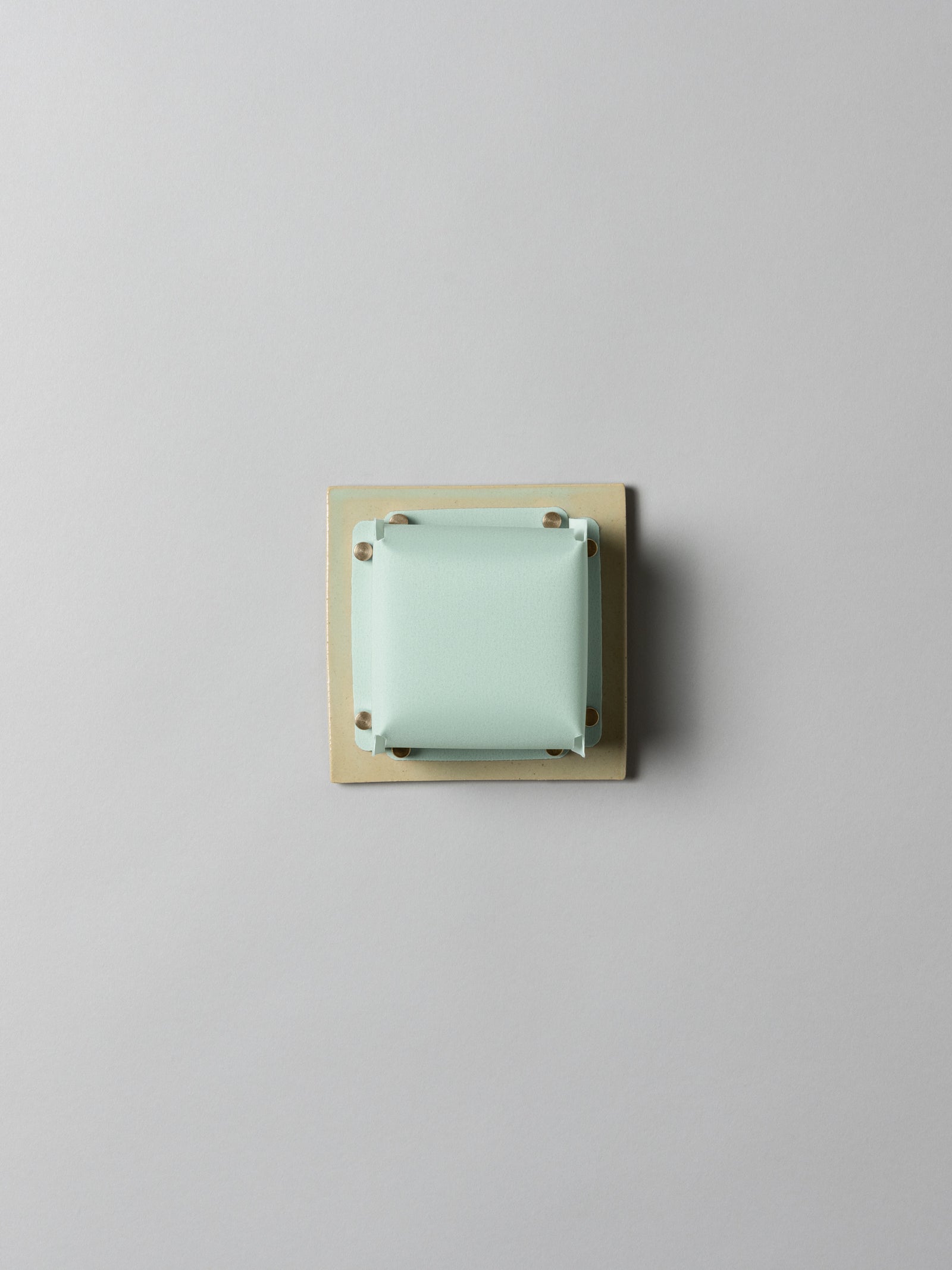 Field Square Mini Sconce, Pale Fiberglass Green