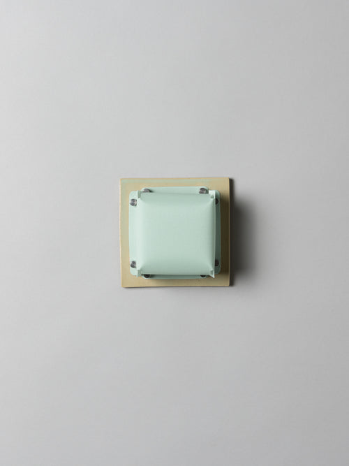 Field Square Mini Sconce, Pale Fiberglass Green