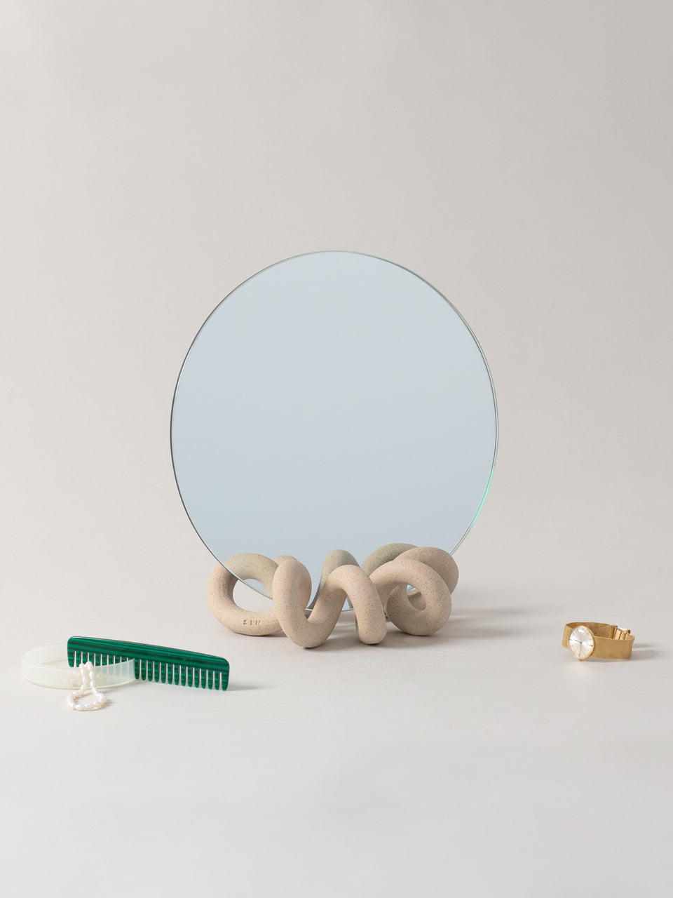Curlee Table Mirror, Sand