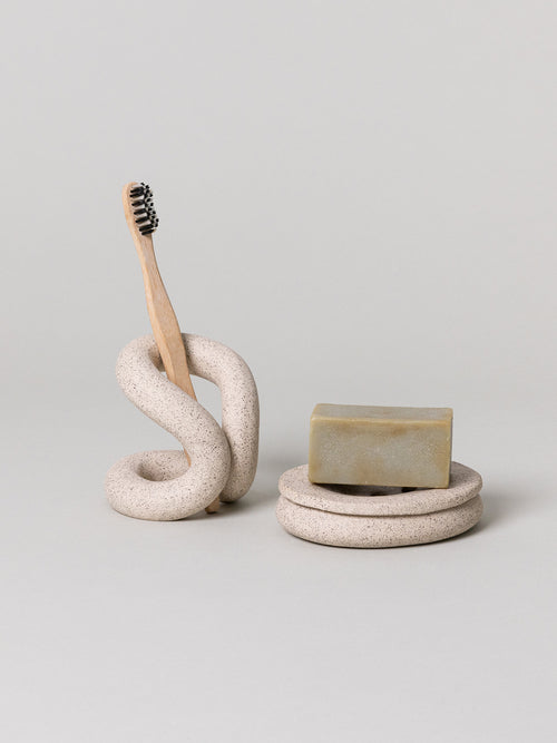 Ood + Peb Bath Accessories Set, Sand/Salt