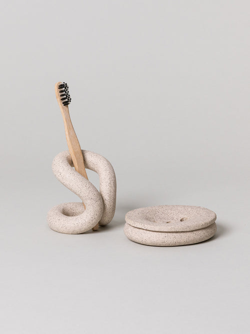 Ood + Peb Bath Accessories Set, Sand/Salt