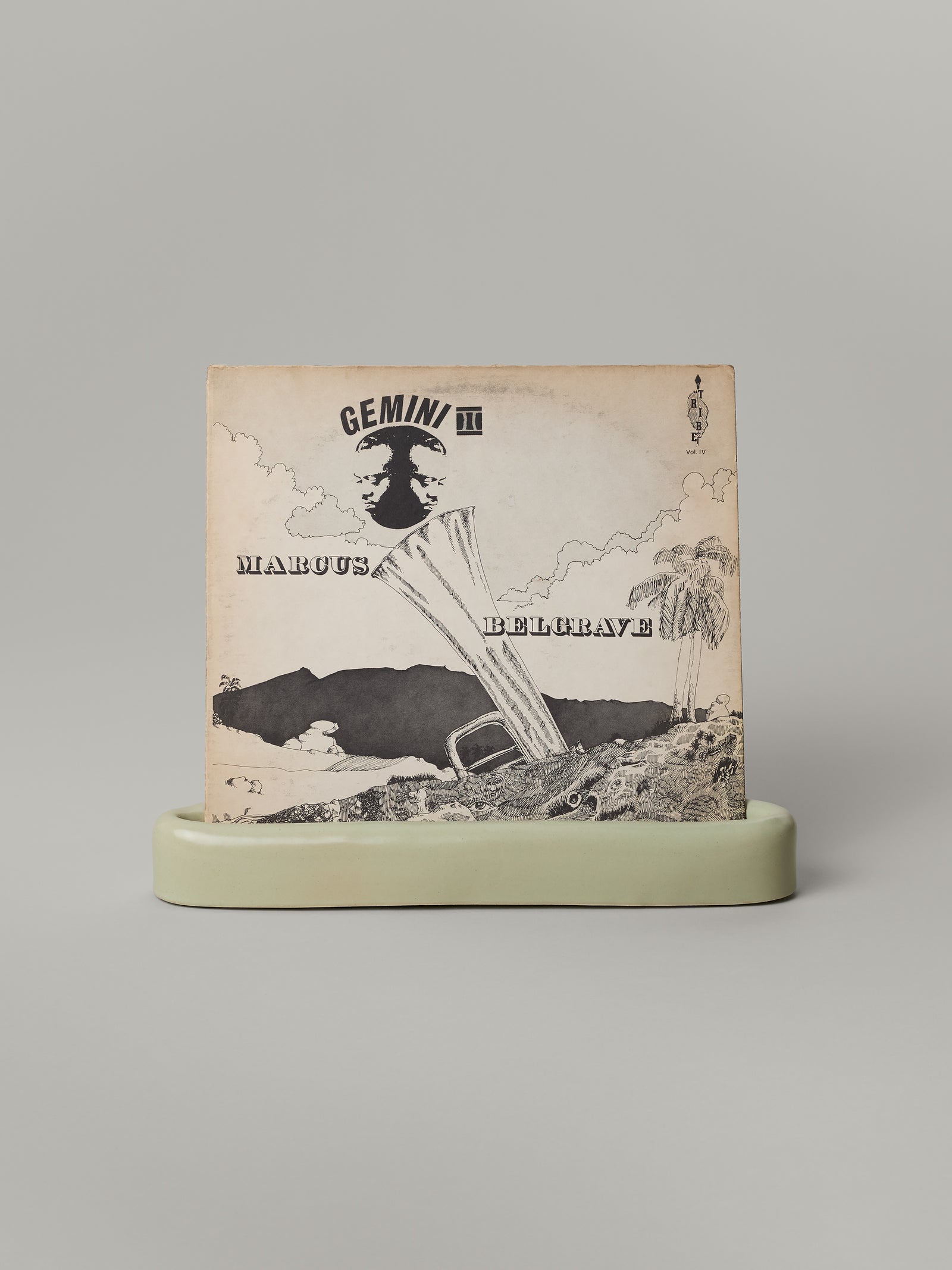 Cue LP Holder in Pale Fiberglass Green