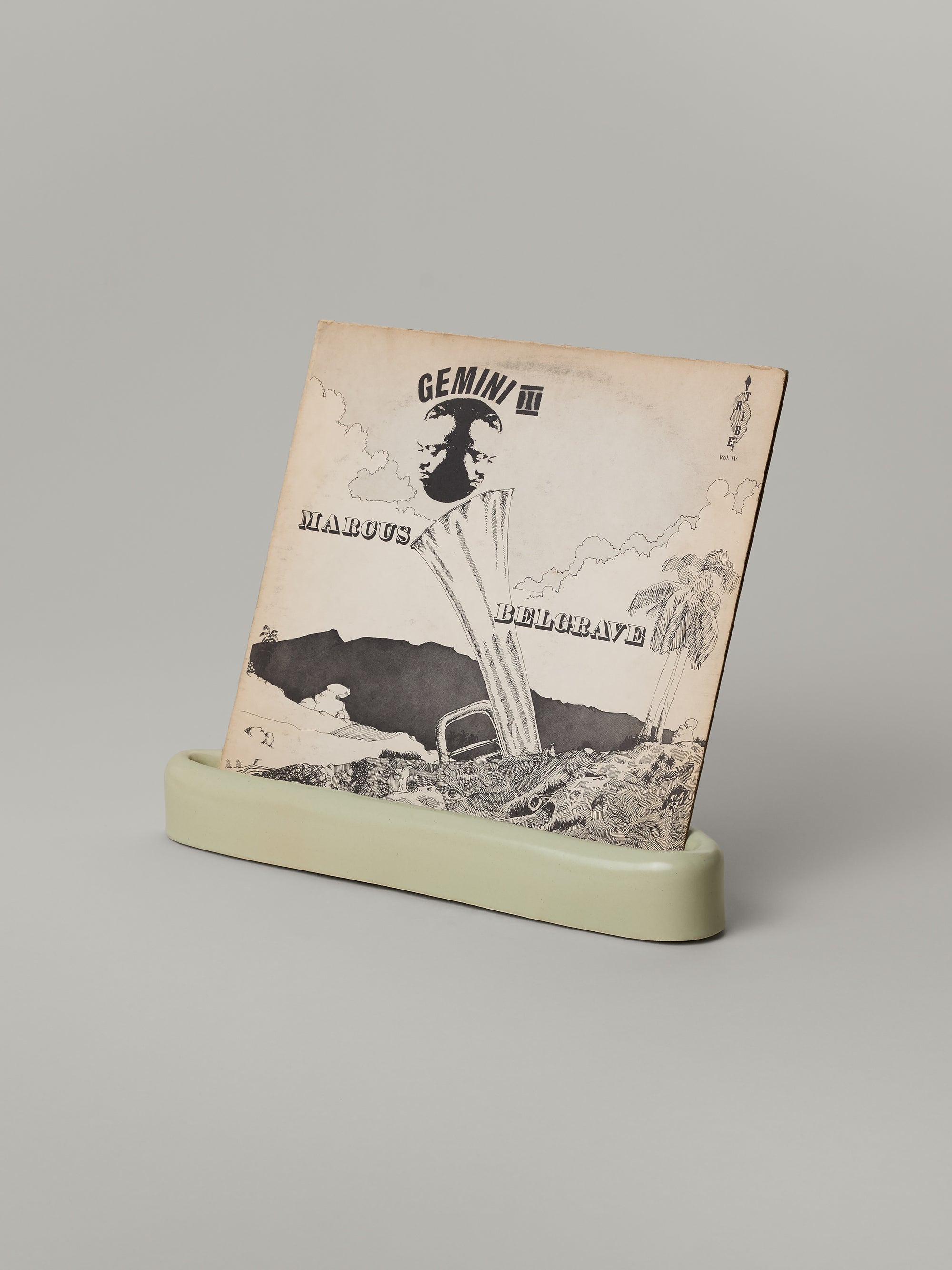 Cue LP Holder in Pale Fiberglass Green
