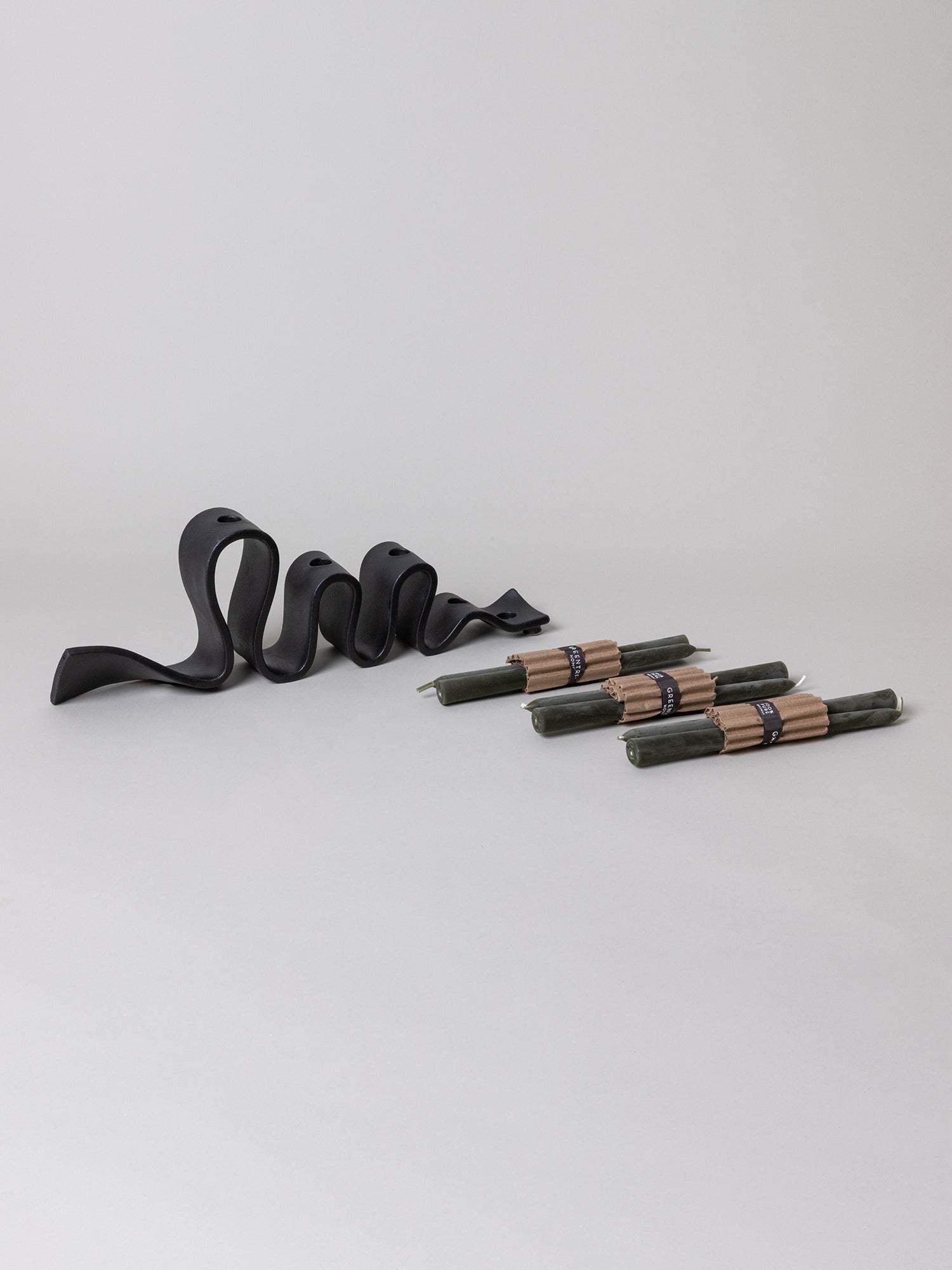 Weylyn Candelabra + Candles Set, Black – SIN | Home Goods