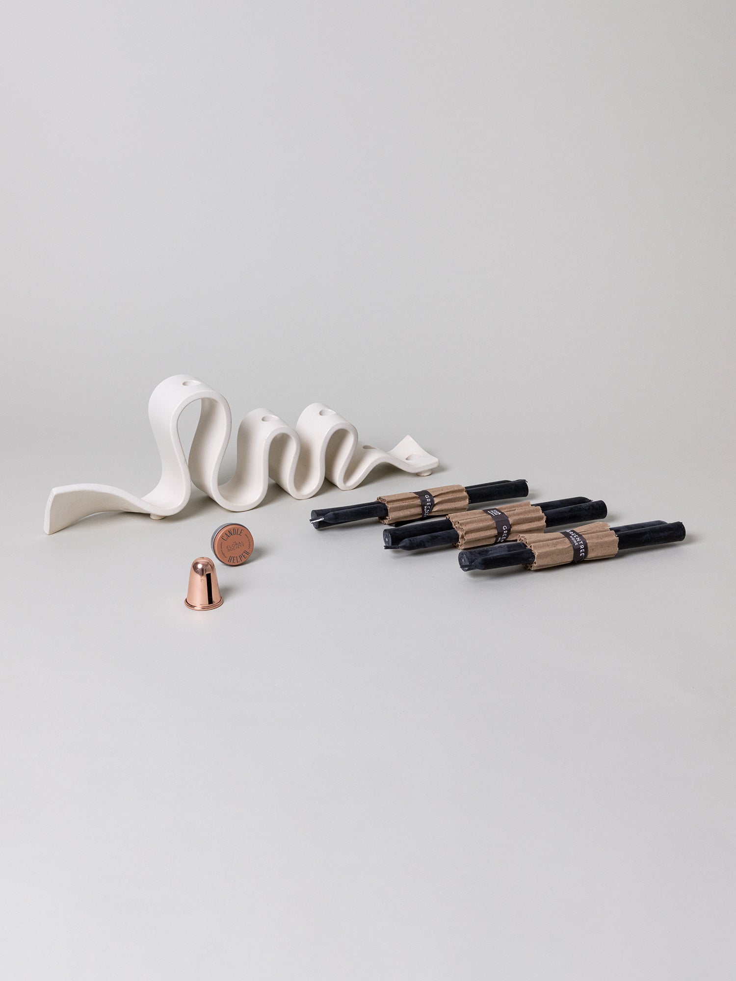 Weylyn Candelabra + Candle Care Set, Cream