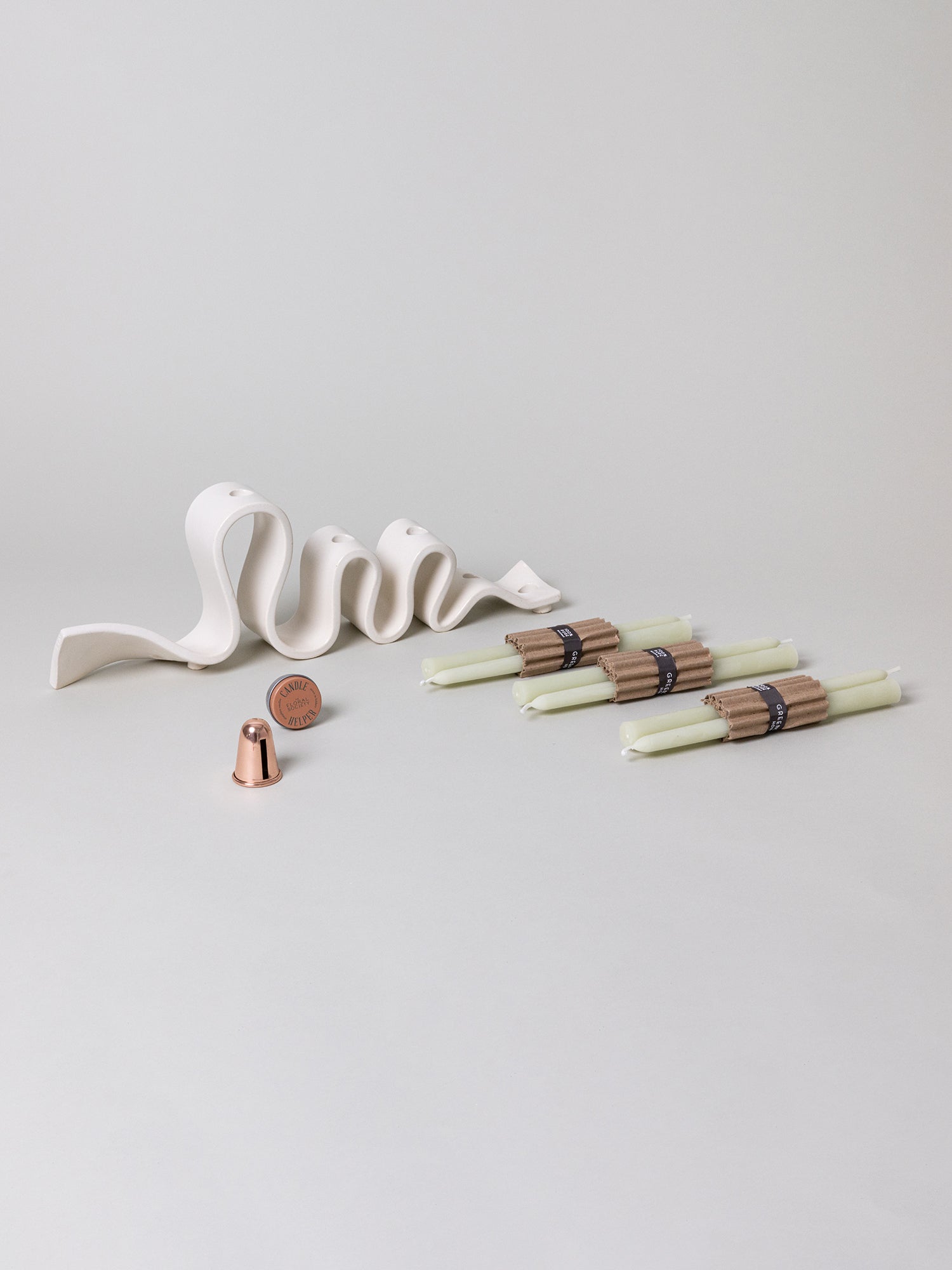 Weylyn Candelabra + Candle Care Set, Cream