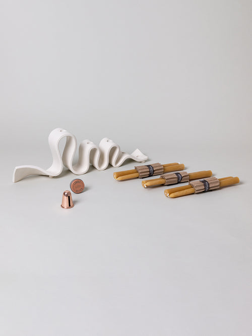 Weylyn Candelabra + Candle Care Set, Cream