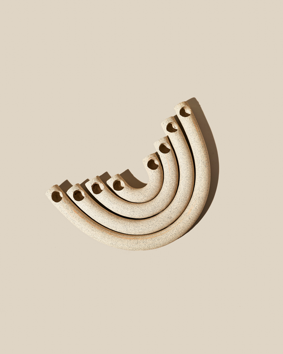Arc Candleholders, Sand